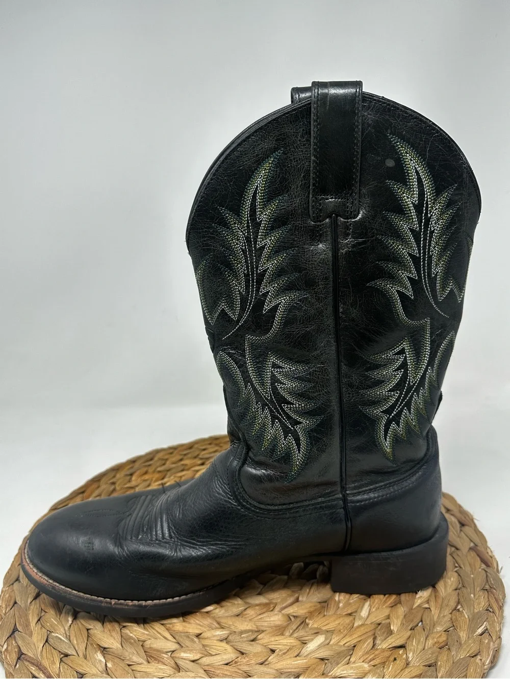 Ariat Black Heritage Cowboy Boots Leather Size 9 Men's